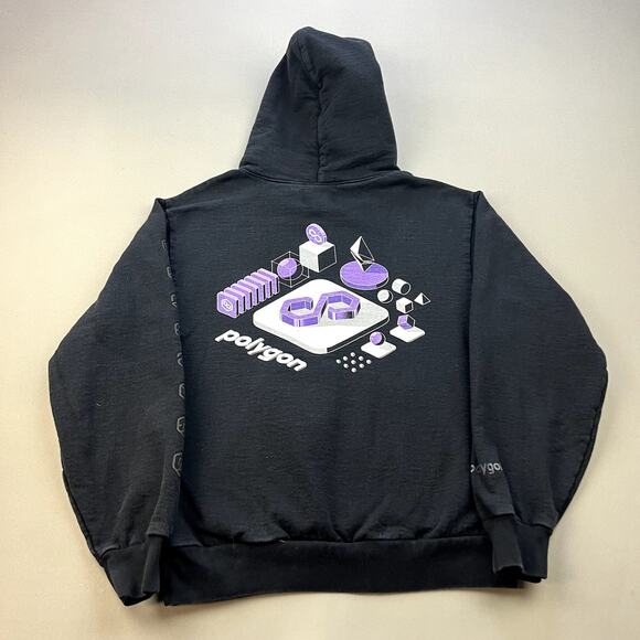 Polygon Studios Hoodie Sweatshirt Adult Small Black Tech Art Design Video Game - Picture 1 of 12